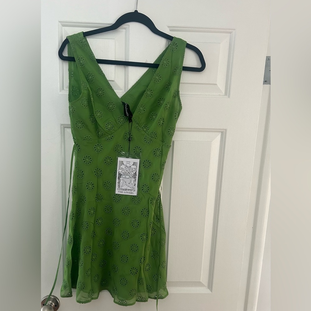 Realisation Par THE LOURDES dress in Moss Broderie green, small, new with tags.